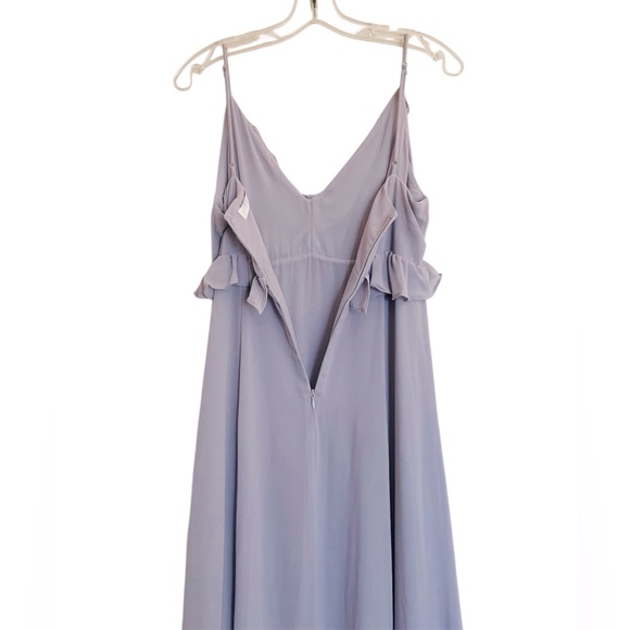 ASTR The Label Adoria Ruffled V-Neck Side Slit Chiffon Maxi Dress NEW - Picture 10 of 14